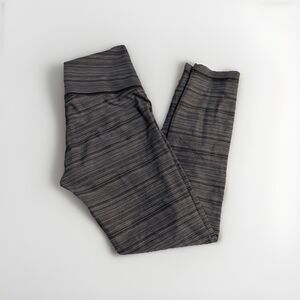 Lululemon High Times Pants Size 6 Cyber Stripe Deep Coal Black Crop Leggings